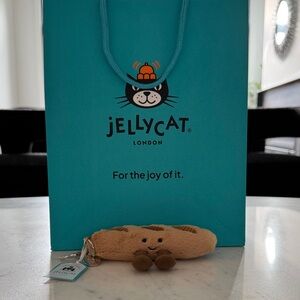 Authentic Jellycat baguette amusables keychain